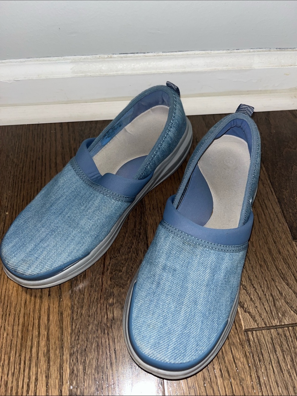 Women's Light Denim Blue Slip-On Mules